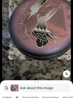 Decorative Round Box with Black and Pink Abstract Bird Design